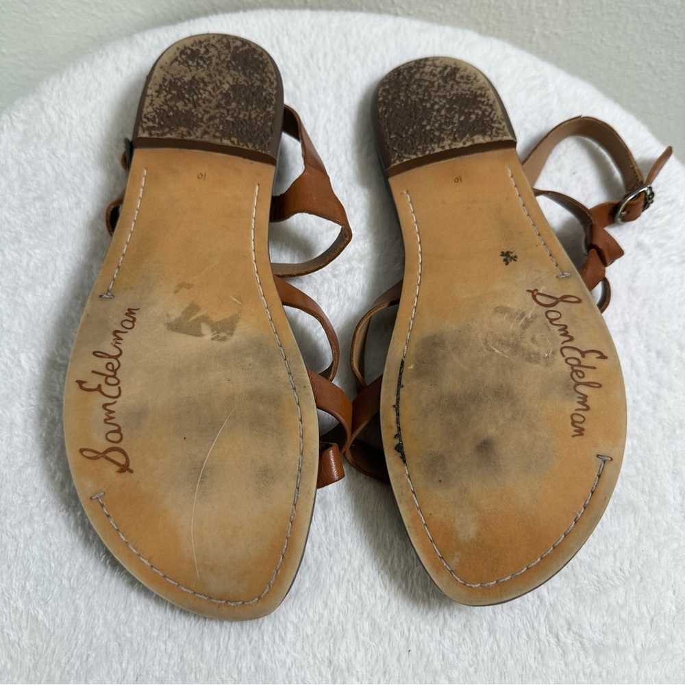 Sam Edelman Summer Gladis Brown Strappy Sandals Size 10 - Picture 7 of 11